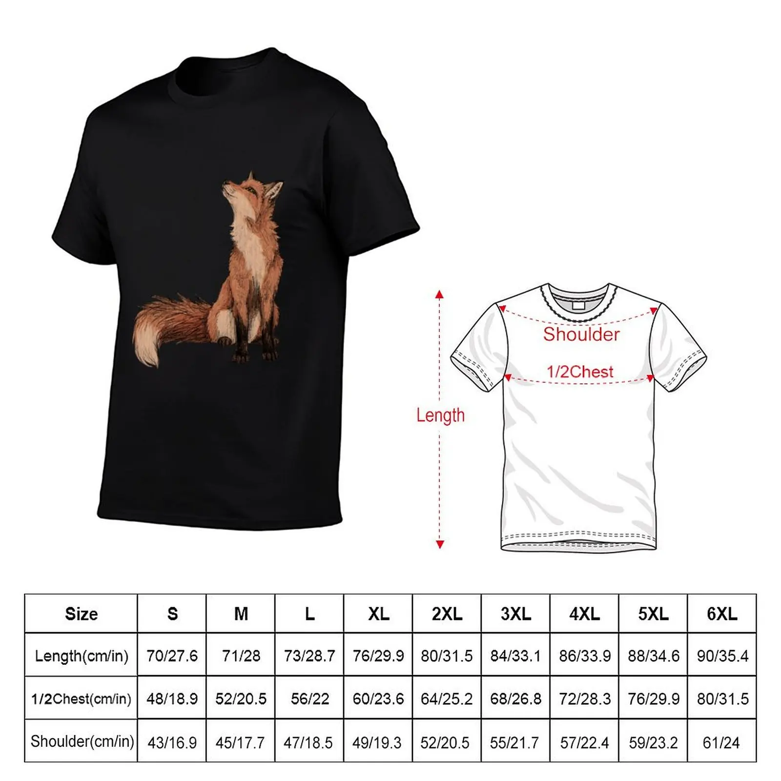 Red Fox T-Shirt cute clothes anime figures plain t shirts men