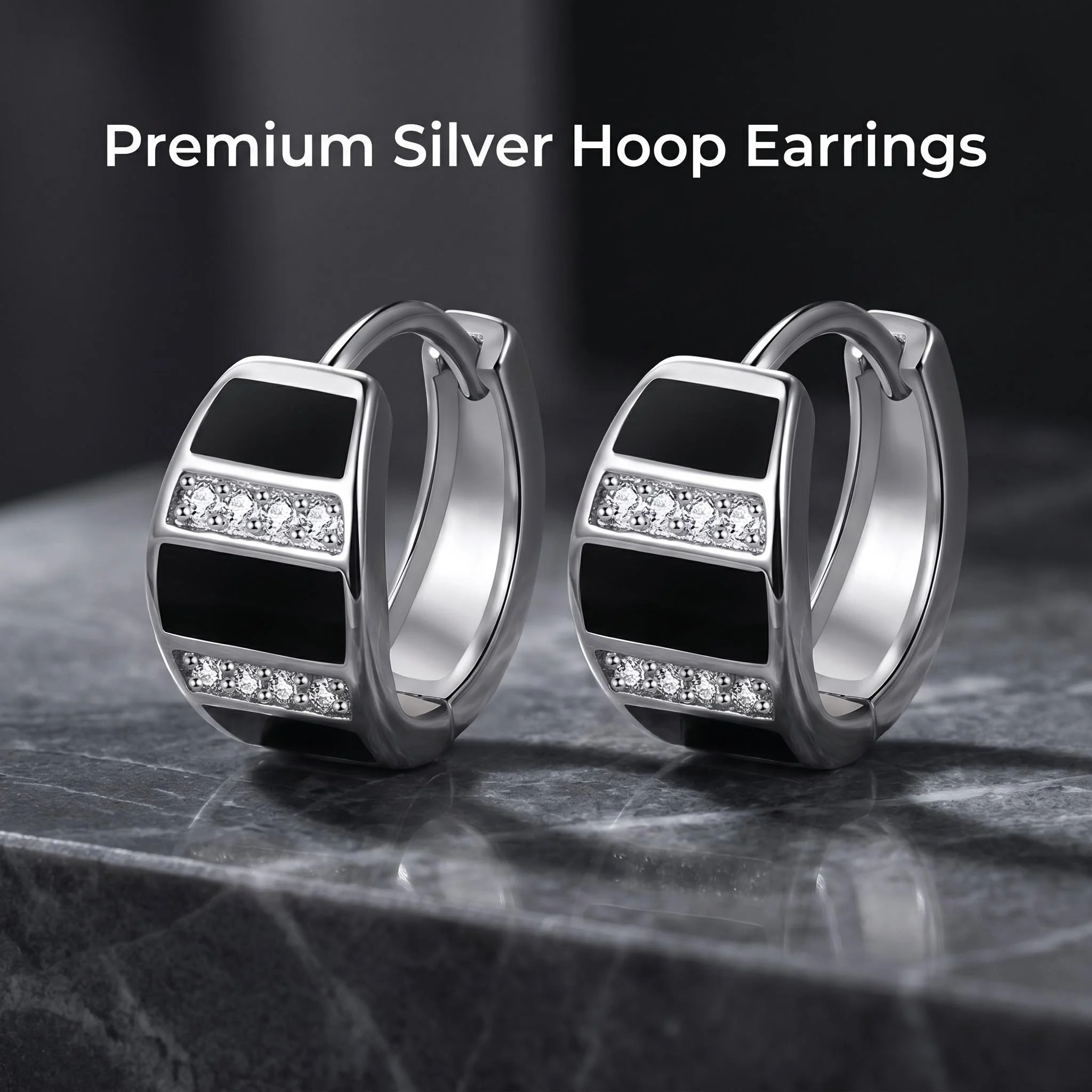 925 Silver Earrings Channel Cubic Zirconia Silver Stud Earrings for Women Sterling Silver Jewelry  ear cuff - view 2