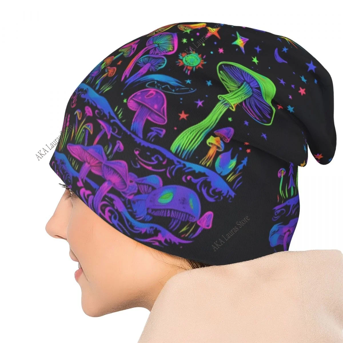 صورة ملونة الفطر الرجال النساء بيني يندبروف قبعة تزلج طبقة مزدوجة النسيج بونيه قبعة #6