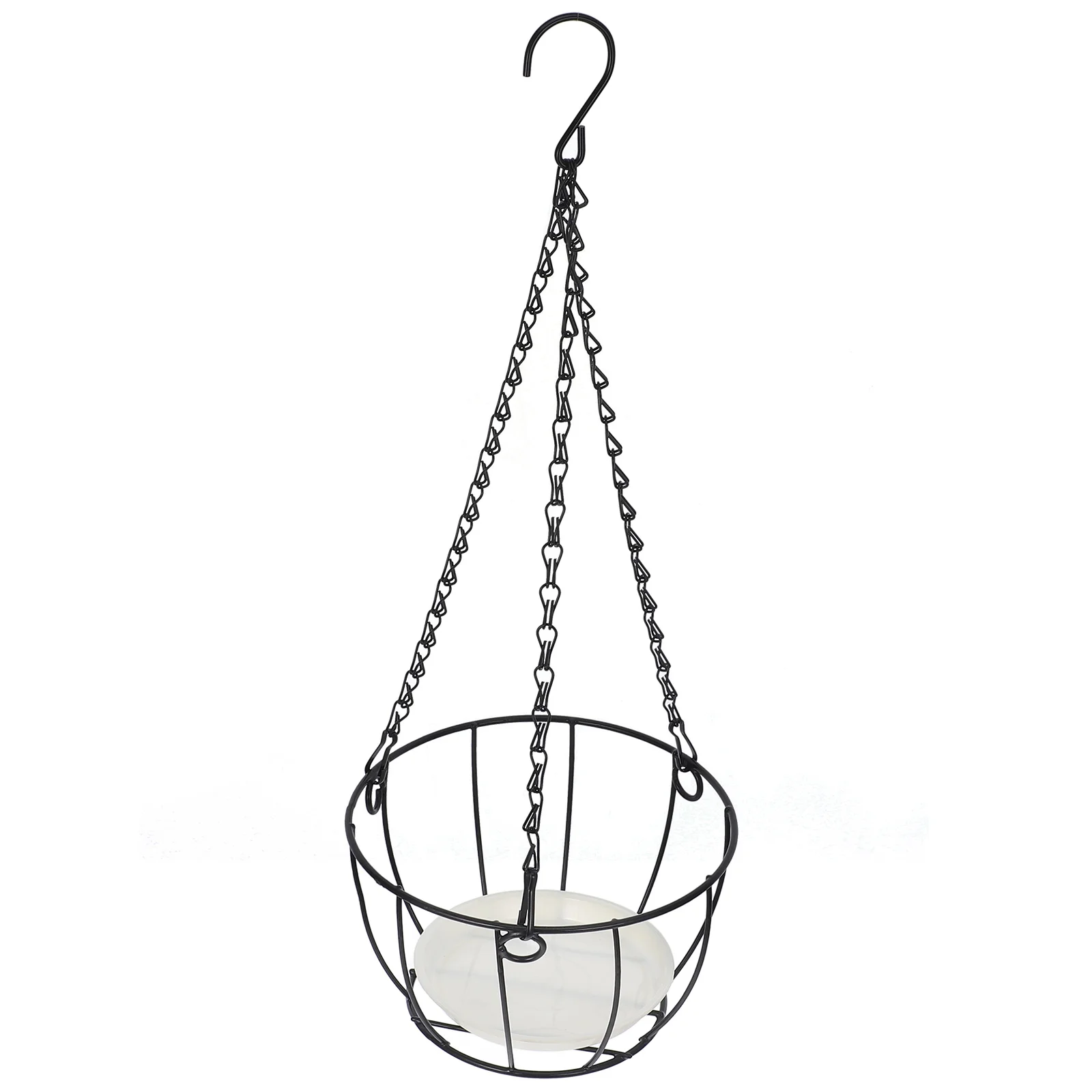 

1pc Hanging Planter Basket Iron Wire Round Metal Basket For Indoor Outdoor Plants Balcony Garden Decorative Flowerpot Holder