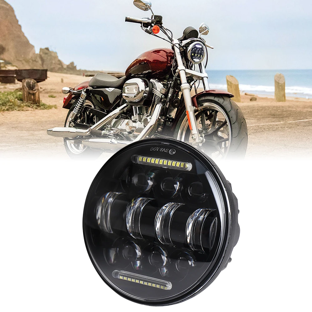 

Система освещения мотоцикла MOVOTOR 5,75 дюйма, светодиодная фара 5, 3/4 дюйма, круглая фара для мотоцикла