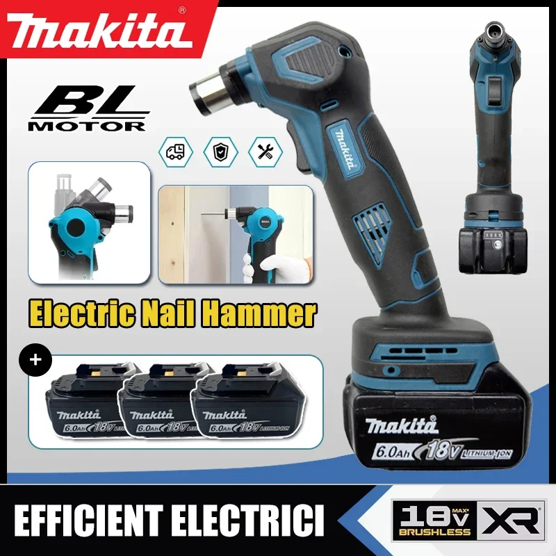 Martillo neumático inalámbrico Makita, martillo eléctrico para clavos, 19000 RPM, herramienta eléctrica portátil recargable para batería de 18V