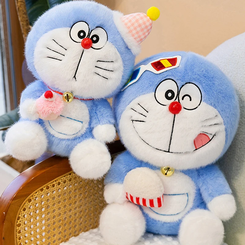 30-50cm Doraemon Plush Toys Classic Large Plushie Anime Cartoon Birthday Pillow Doll Kawaii Stuffed Gift for Childrens Xmas