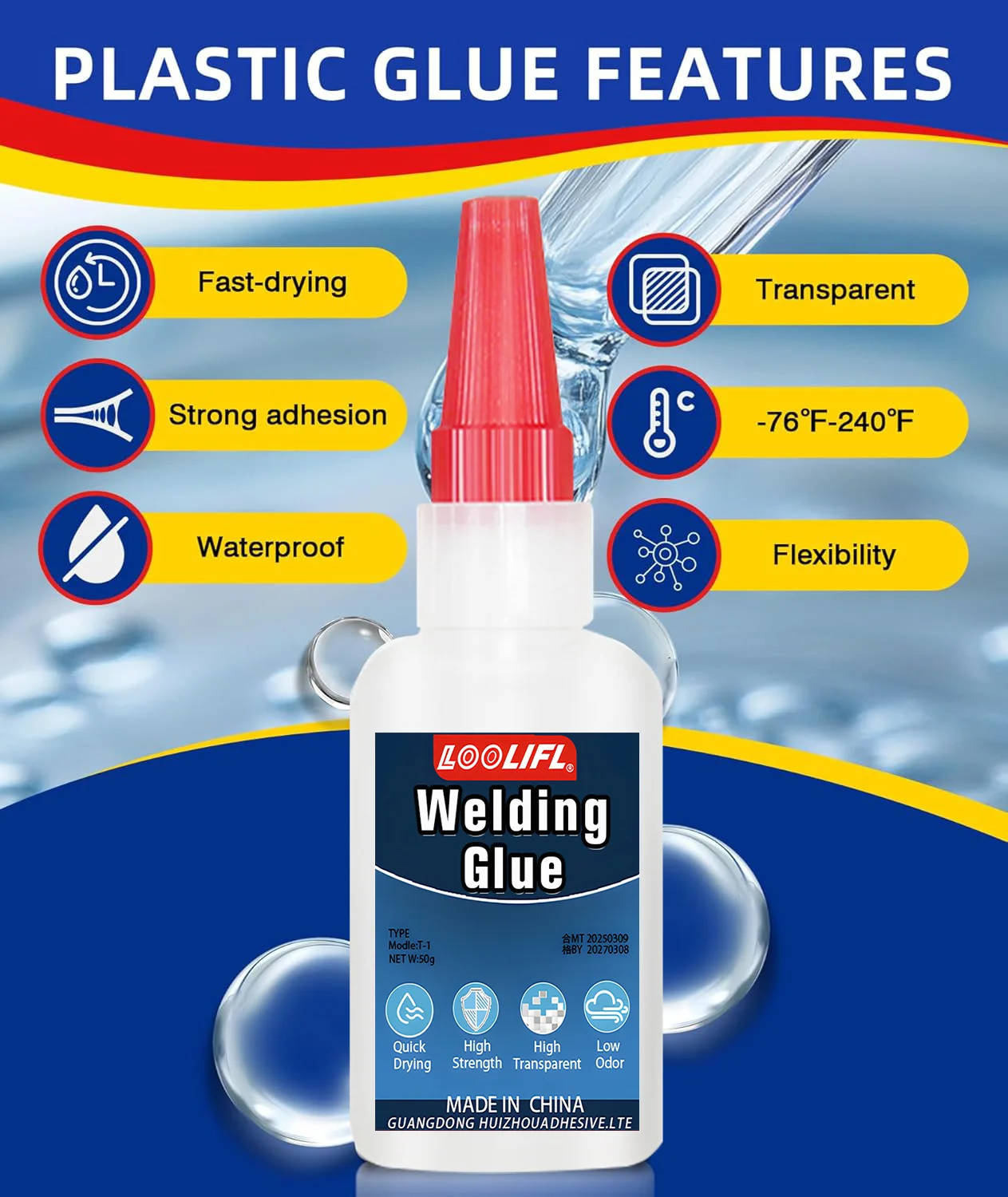 LOOLIFL، غراء فائق، غراء بلاستيكي، غراء تجفيف فوري، يستخدم للألعاب والخشب والحرف اليدوية والديكورات والمنتجات البلاستيكية وما إلى ذلك