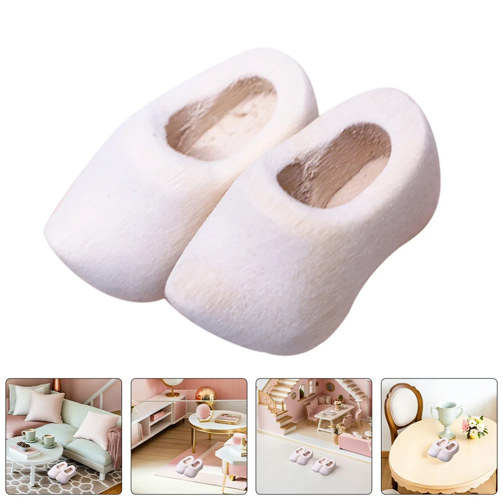 

6Pairs Mini Wooden Clogs Dutch Style Design DIY Unfinished Wood Shoes Miniature Footwear Accessories Ideal for Crafting