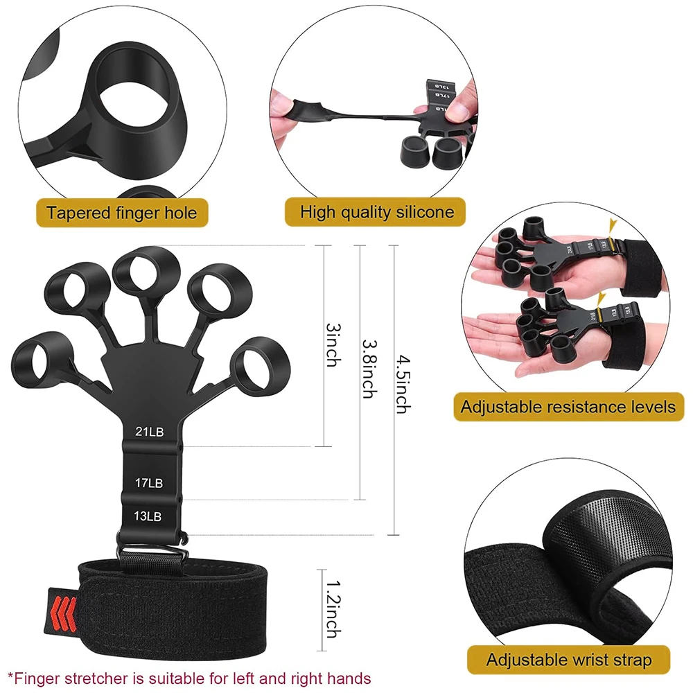 5–60 kg verstellbarer Griffkrafttrainer mit Fingertrainer, Handgriffverstärker für Muskelaufbau und Wiederherstellung von Verletzungen