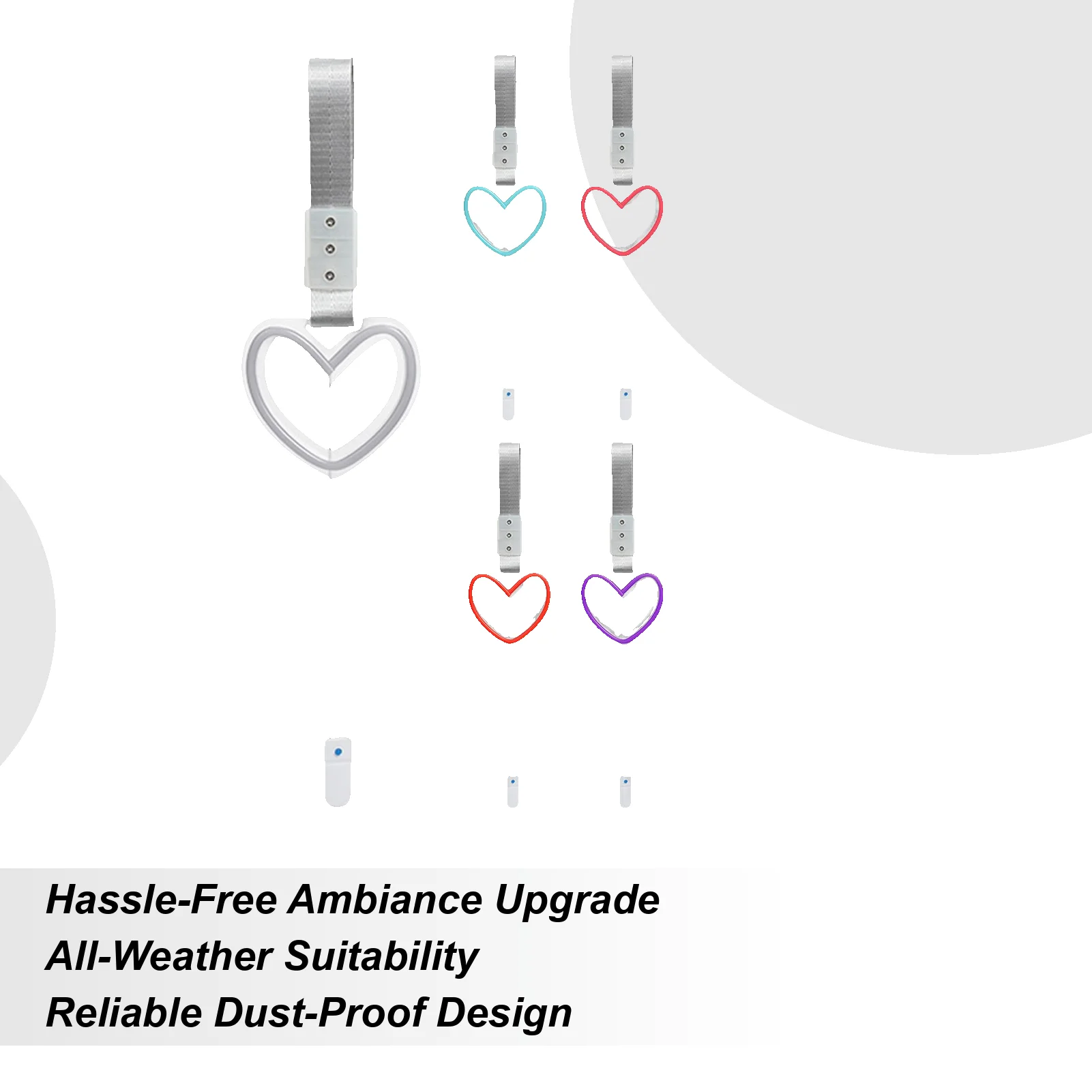 

Автомобильный кулон в форме сердца, неоновый свет, предупреждающее кольцо безопасности заднего бампера, светодиодные фонари, ремни для автомобильных ручек, автомобильное украшение интерьера