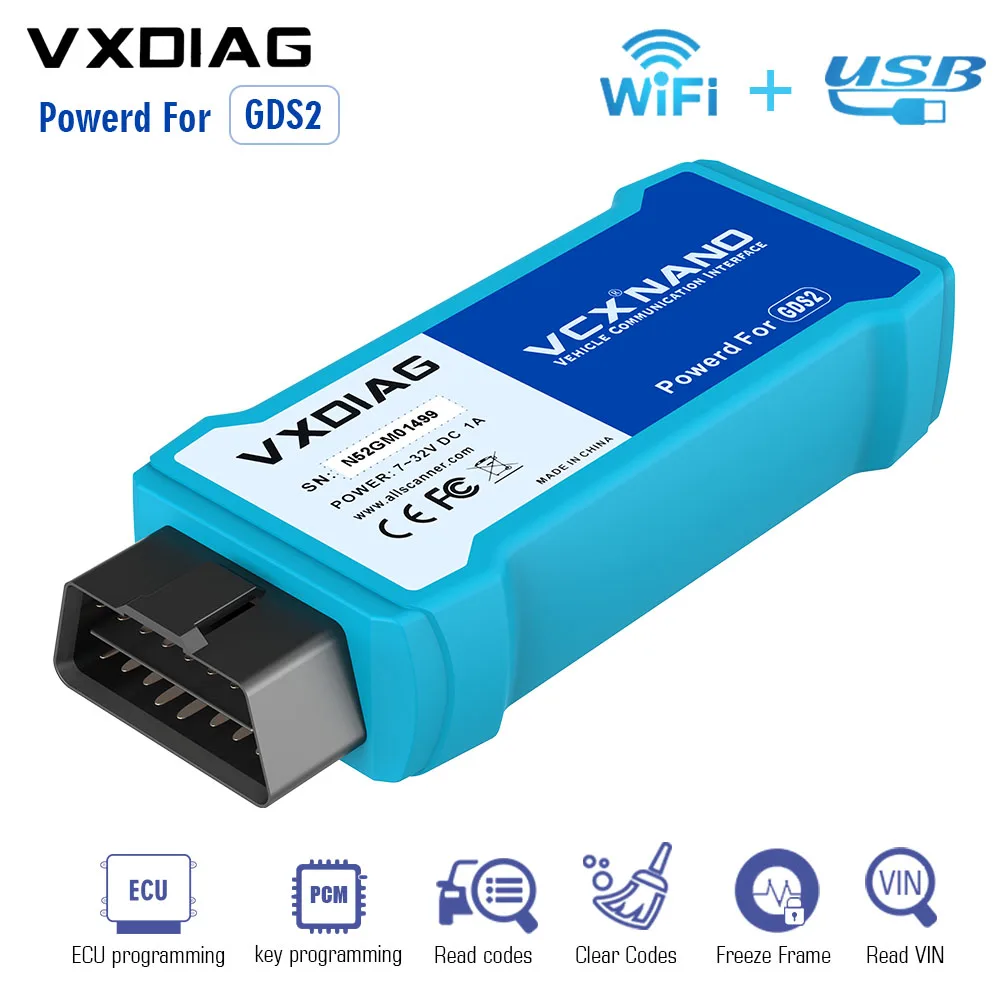 VXDIAG VCX NANO for GM/OPEL Diagnostic Tool WIFI Version + U Disk with Software