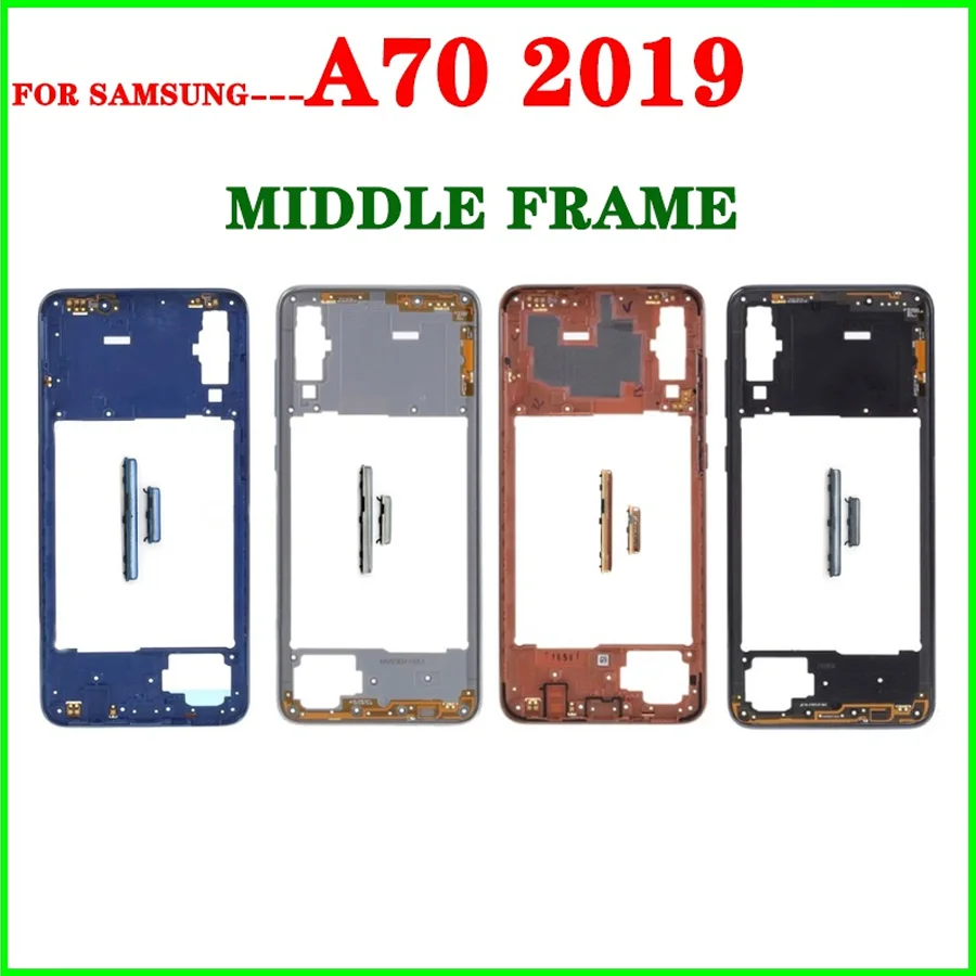 Rear Full Housing Frame For SAMSUNG Galaxy A70 2019 A705 Back Battery Door Cover Case Housing +Middle Frame Button Camera Lens