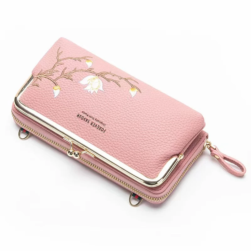 PU Leather Women Wallets Business Credit Card Holder Fashion Messenger One-Shoulder Mobile Phone Bags Clutch Ladies Coin Purse