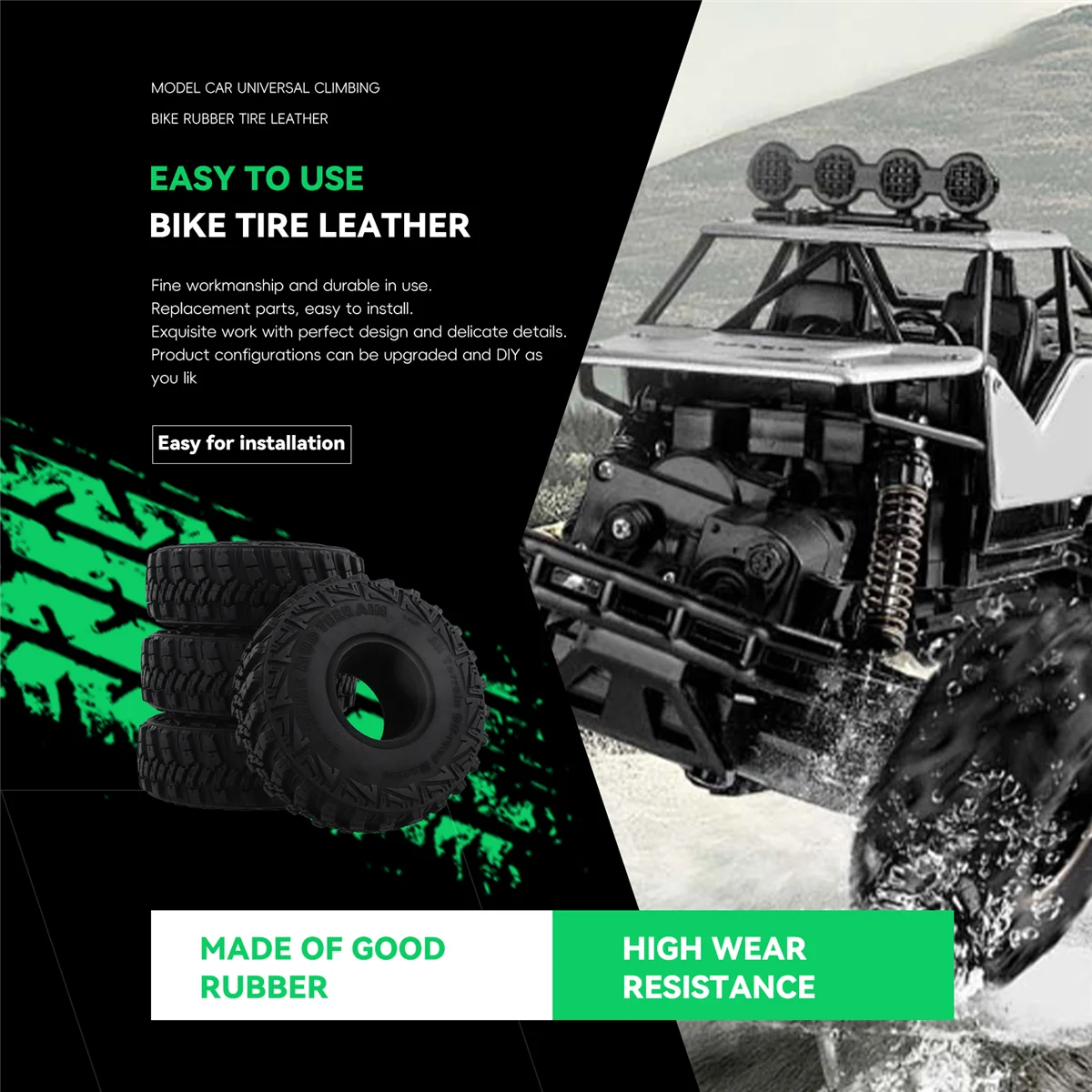 

A17I 4 шт. 120x44 мм мягкая резиновая шина 1,9 дюйма колесо Rock Terrain шина для 1/10 RC гусеничного автомобиля-4 осевой SCX10 90046