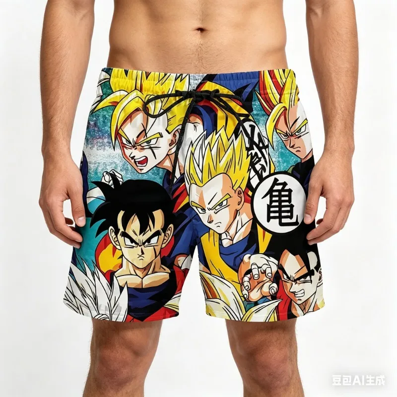 Pantalones Cortos Deportivos de Secado Rápido con Estampado de Manga de Dragon Ball Gohan Kid Super Saiyan 2026, para Hombre, Ropa Casual de Playa, Gimnasio, Entrenamiento
