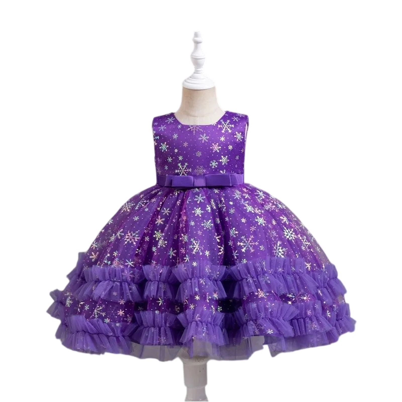 

Fashion Girl Princess Dress Summer Kids Girl Elegant Print Performance Dress Banquet Prom Gown Puffy Evening Dress Birthday Gift