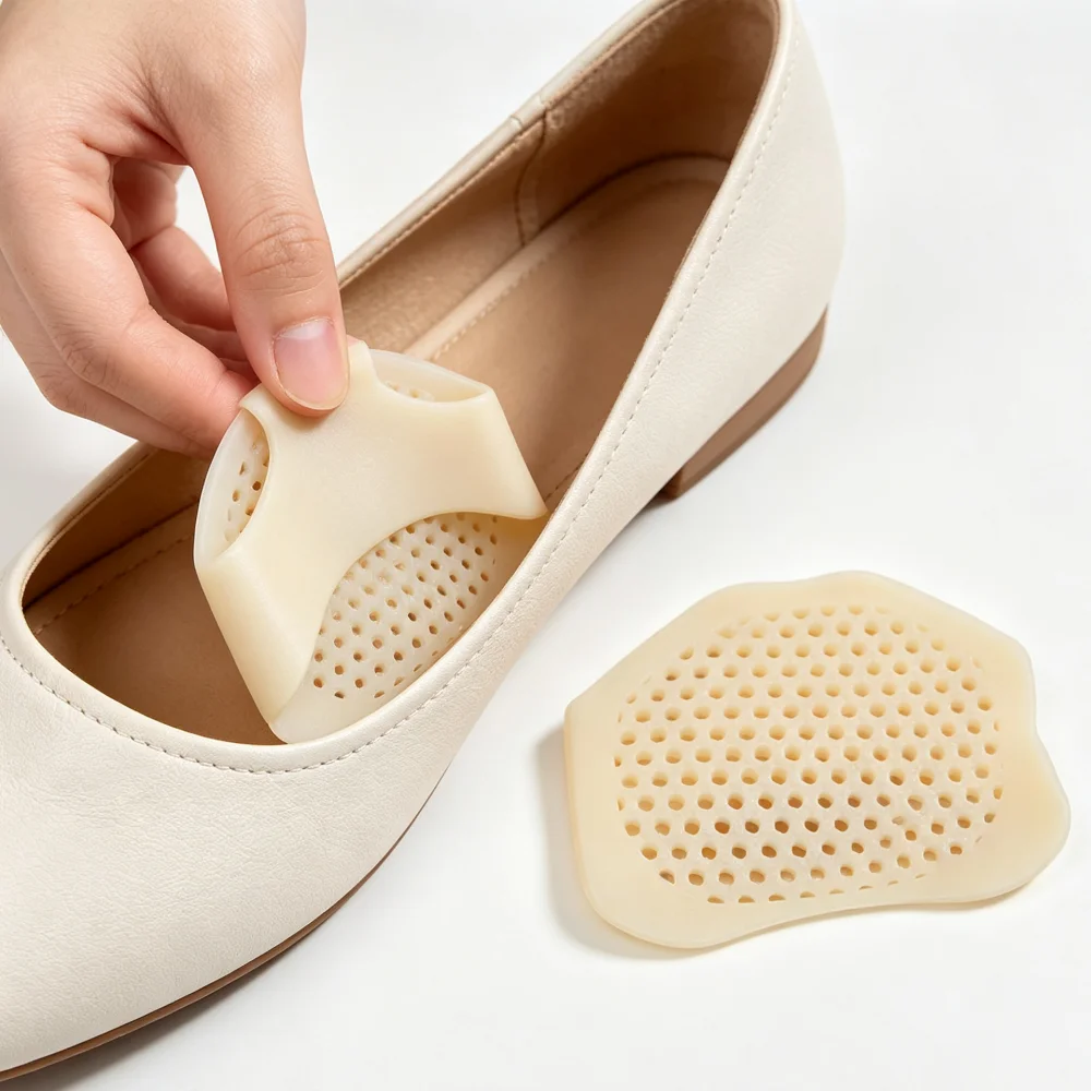 Reusable Soft Gel Foot Pads Wear‑Resistant Forefoot Shoe Cushion Pads Unisex Practical Shoe Insert