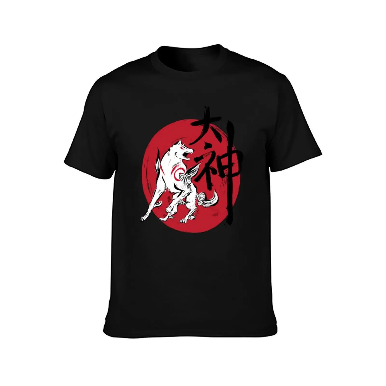 Creme Great God sumi-e T-Shirt Casual Basic Street Style T-Shirt