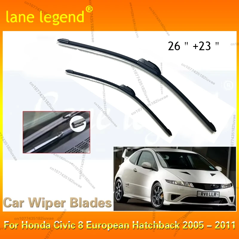 

Car Wiper Front Wiper Blades For Honda Civic 8 European 2005-2011 Hatchback Windshield Windscreen Window Car Rain Brushes 26"23"