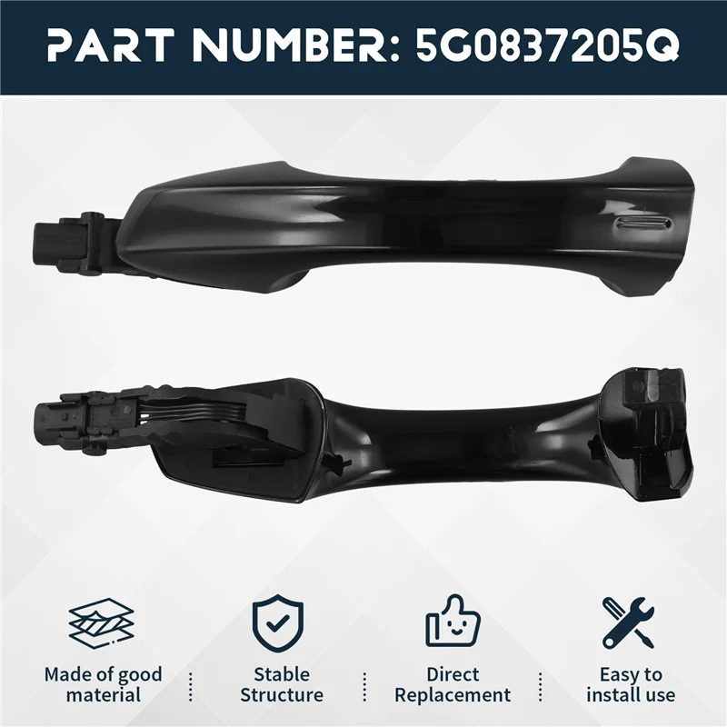 

AB56-Front Left Exterior Door Handles Exterior Door Handle Door Handle For VW Golf Black