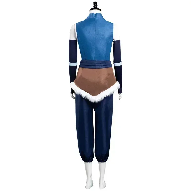 Avatar: The Legend Season 4 Korra Cosplay Women Costume Top Pants Set Outfits Blue Vest Girls Full Cloth Halloween Carnival Suit
