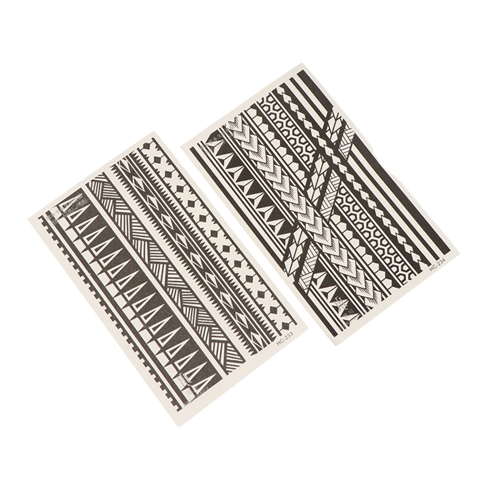 1 قطعة سوار نمط هندسي مقاوم للماء الذراع الفرقة الوشم المؤقت ، دائم 1-2 أسابيع ، الوشم وهمية واقعية شبه دائمة