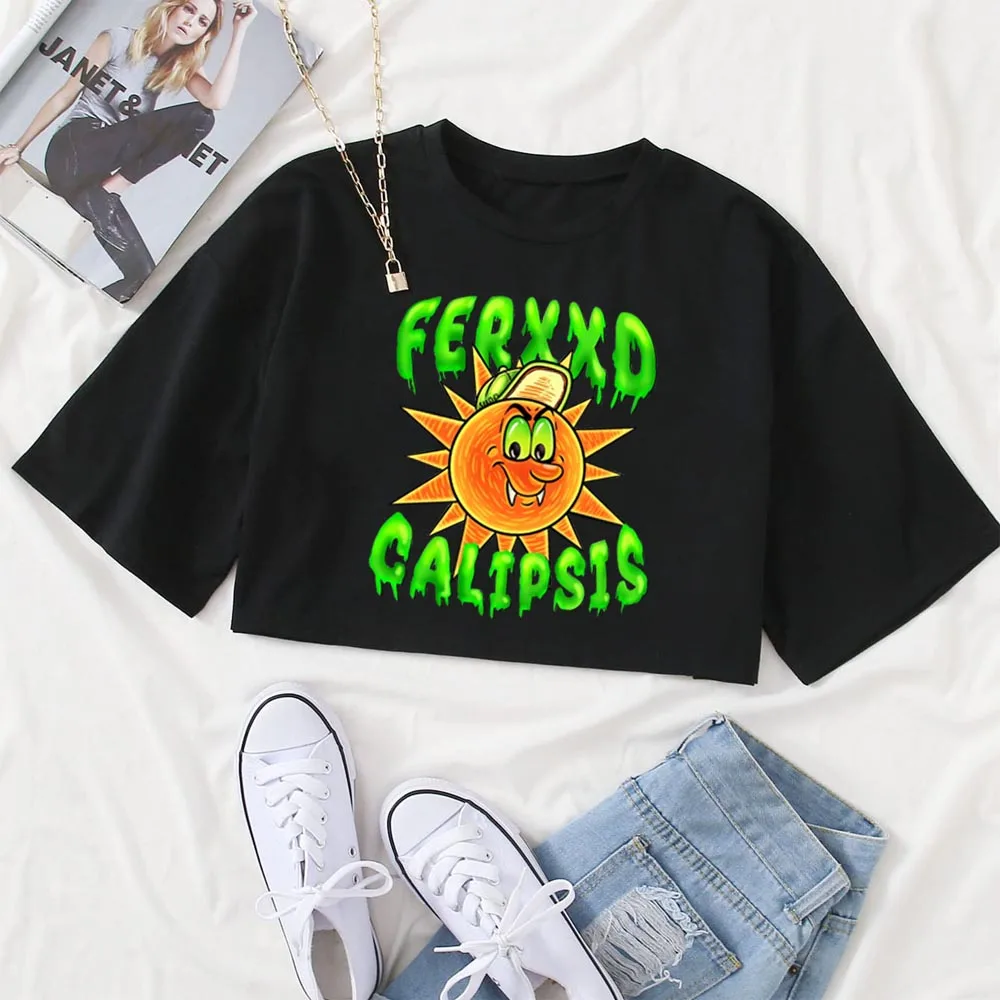 Feid Ferrxxo Calipsis Nitro Monster Tour  Ferxxo No Le Temas A La TShirts Women Crop Top Streetwear Clothing Fashion Top