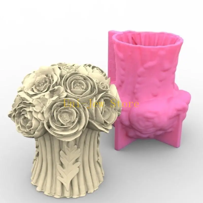 

40GB Rose Flower Shaped Silicone Molds DIY Crafts Epoxy Resin Molds Table Ornament Mould Making Tool Easy to Clean