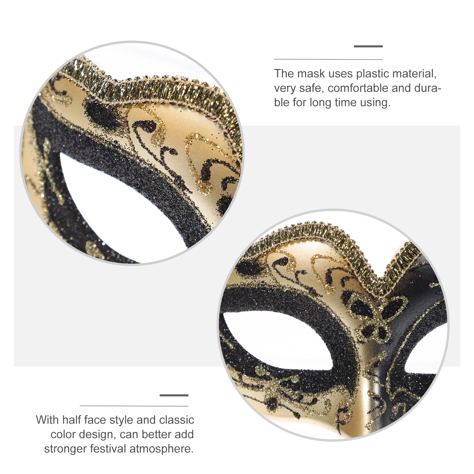 

Half Face Mask For Halloween Masquerade Carnival Costume Festival Decorative Mask With Strap Comfortable Durable