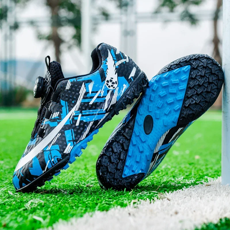 Zapatillas de fútbol TF/FG para niños, zapatos de entrenamiento al aire libre de césped, botas de campo de fútbol de la sociedad, tacos para niños, zapatillas de hierba