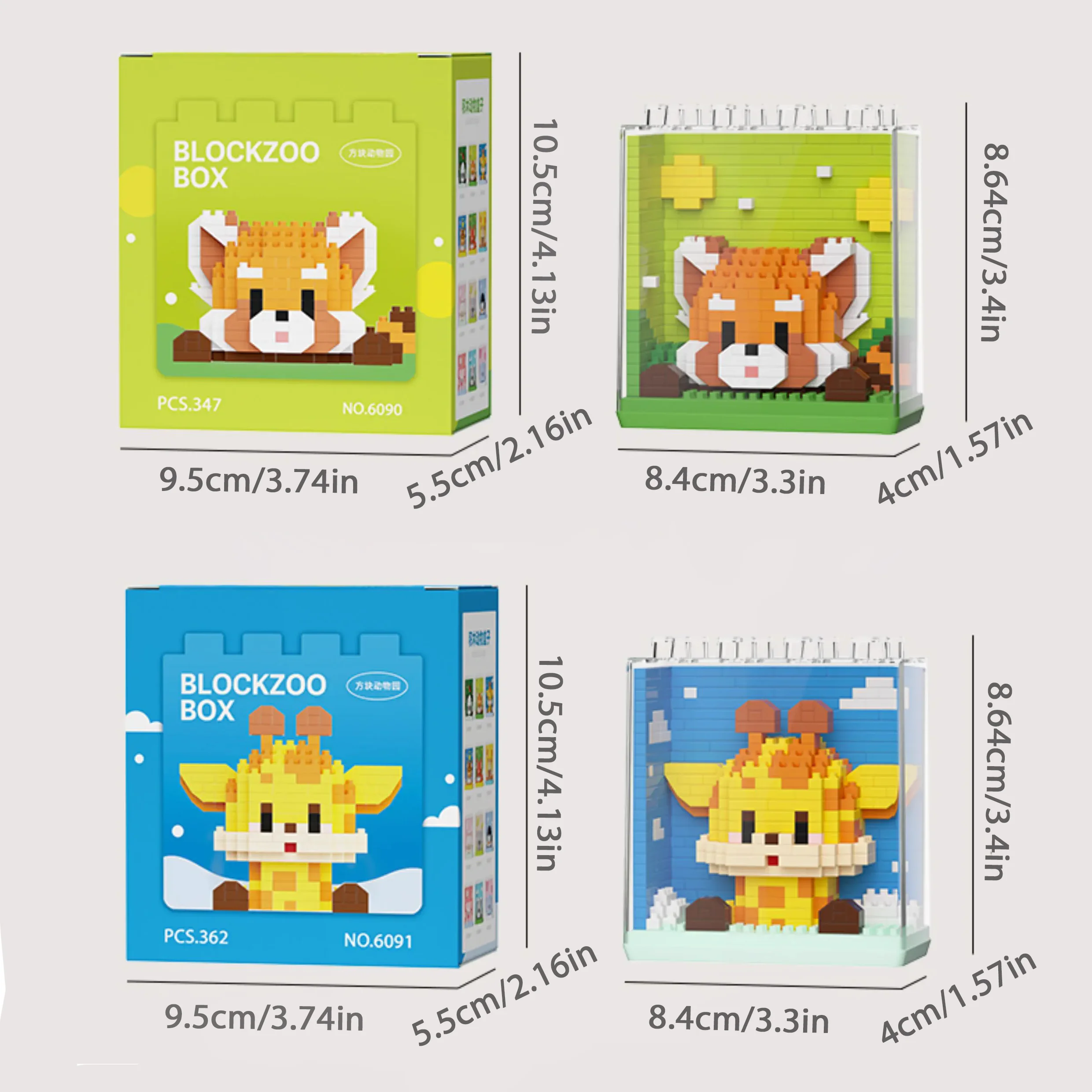 HUIQIBAO Cute animal Micro Panda Model Building Block Kids Mini Pets With Display box City Cartoon Animal Diamond Bricks Toys