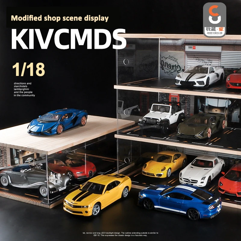 Diecast 1/64  Parking Scene Lot for Model Toy Car  Layer Parking Acrylic Edition for Adults Collection Gift (Excluding Car)