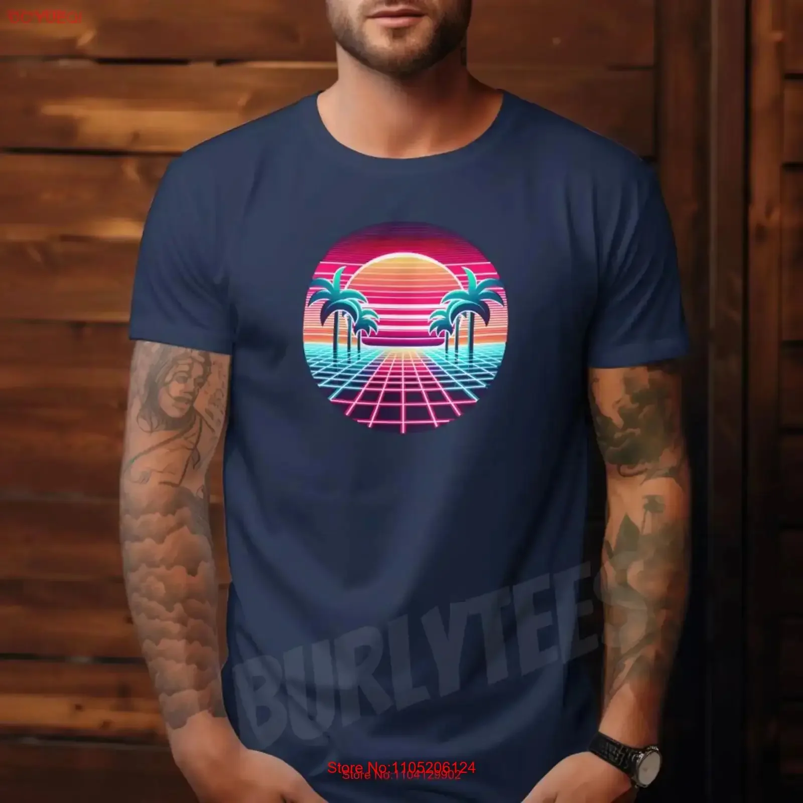 

Retrowave T Shirt 80s Retro Vaporwave Style Neon Sunset Palm Trees Vintage Aesthetic Synthwave Inspired vintage Washed Soft