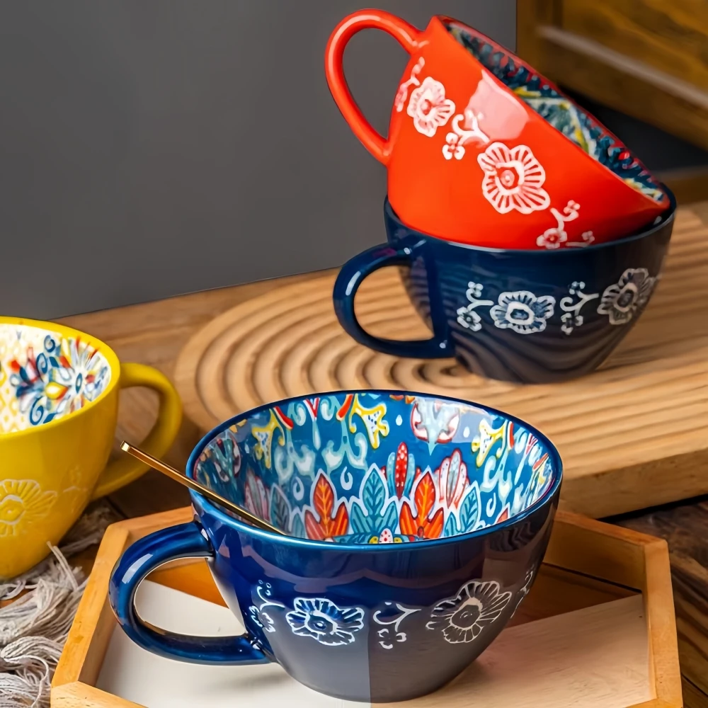 Bohemian Morning Tea Mug, 13.5 oz Ceramic Coffee Mug for Family Colleagues Teachers Wives Husbands Sisters Brothers Funny