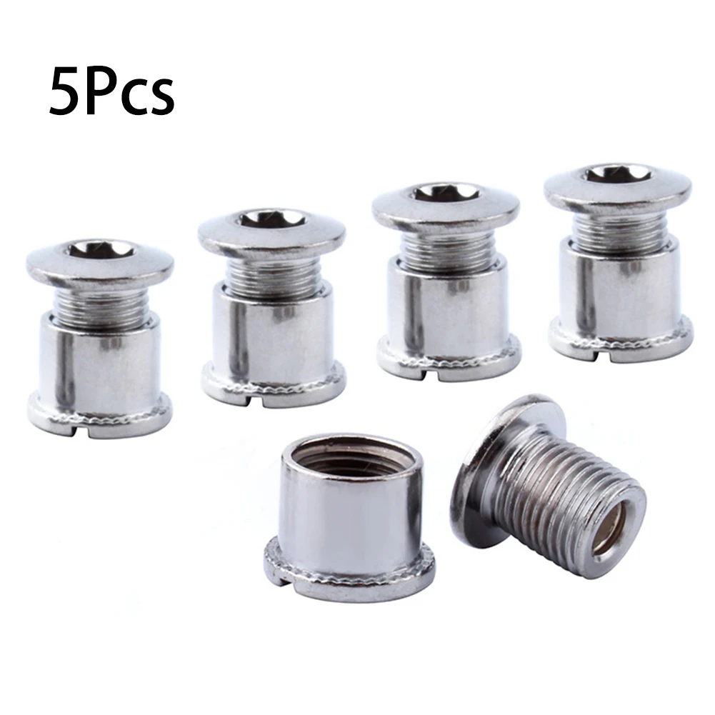 

5pieces Stainless Steel MTB Bicycle Chainring Screws Single/Double/Triple Bolts Chainring Screws Cycling Accessories