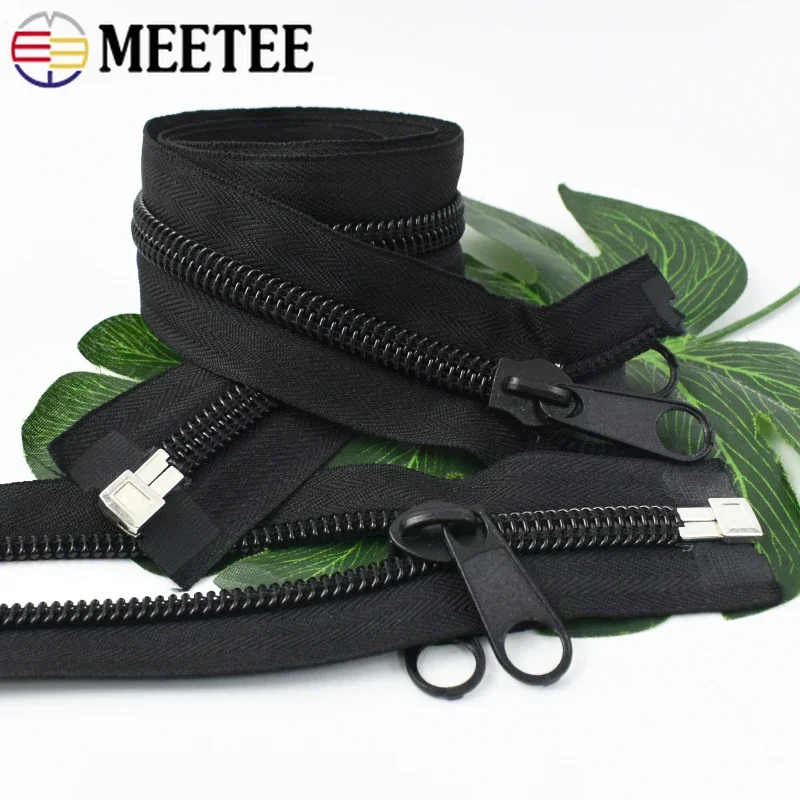 1Pc Meetee 10# 80-300cm Nylon Zippers Coat Tent Long Zipper Double Slider Zip Closure Handbag Sewing Zips Repair Kit Accessories