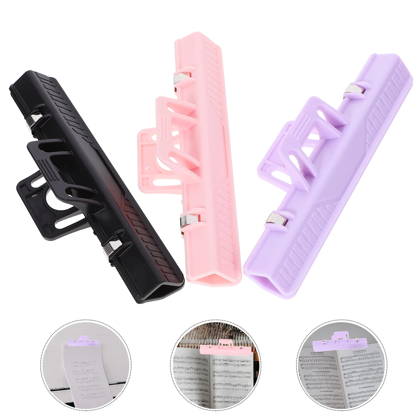 

3Pcs Sheet Music Clips Plastic Durable Page Holder for Music Book Piano Accessories Secure Clip Portable Design