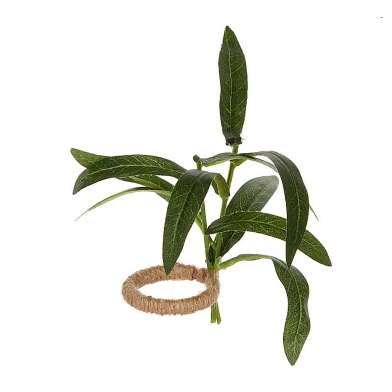 Realistic Simulated Plant Table Decors Beautiful Plant Napkin Holder Elegant Table Embellishments Napkin Rings