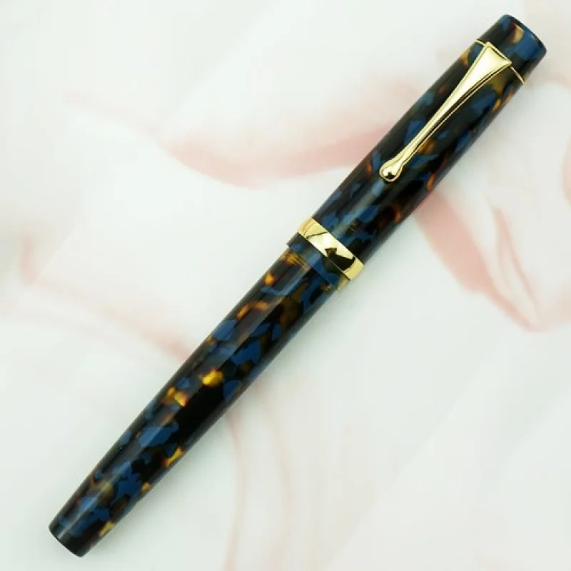 A+ Jinhao Acryl Blauer Füllfederhalter Schöner Tintenstift mit Konverter EF/F/gebogener Stift