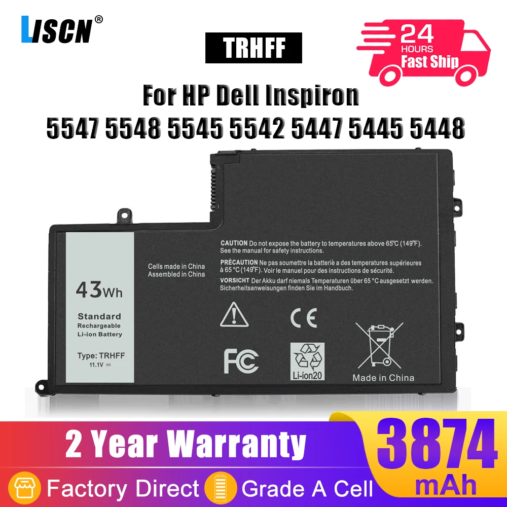 

LISCN 43Wh TRHFF Laptop Battery for DELL Inspiron 14 5000 5445 5447 N5447 5448 15 5000 5542 5543 5545 5547 N5547 I5547 5548 P51G