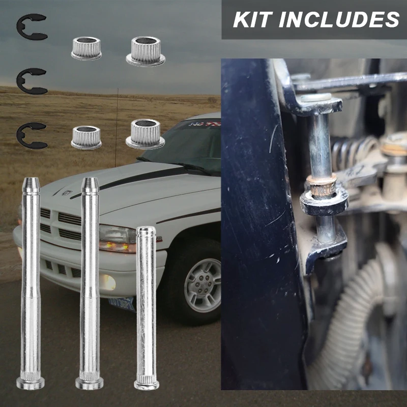 Door Hinge Pin and Bushing Repair Kits For 1994-2005 Dodge Dakota Durango Ram 1500 2500 3500 Truck