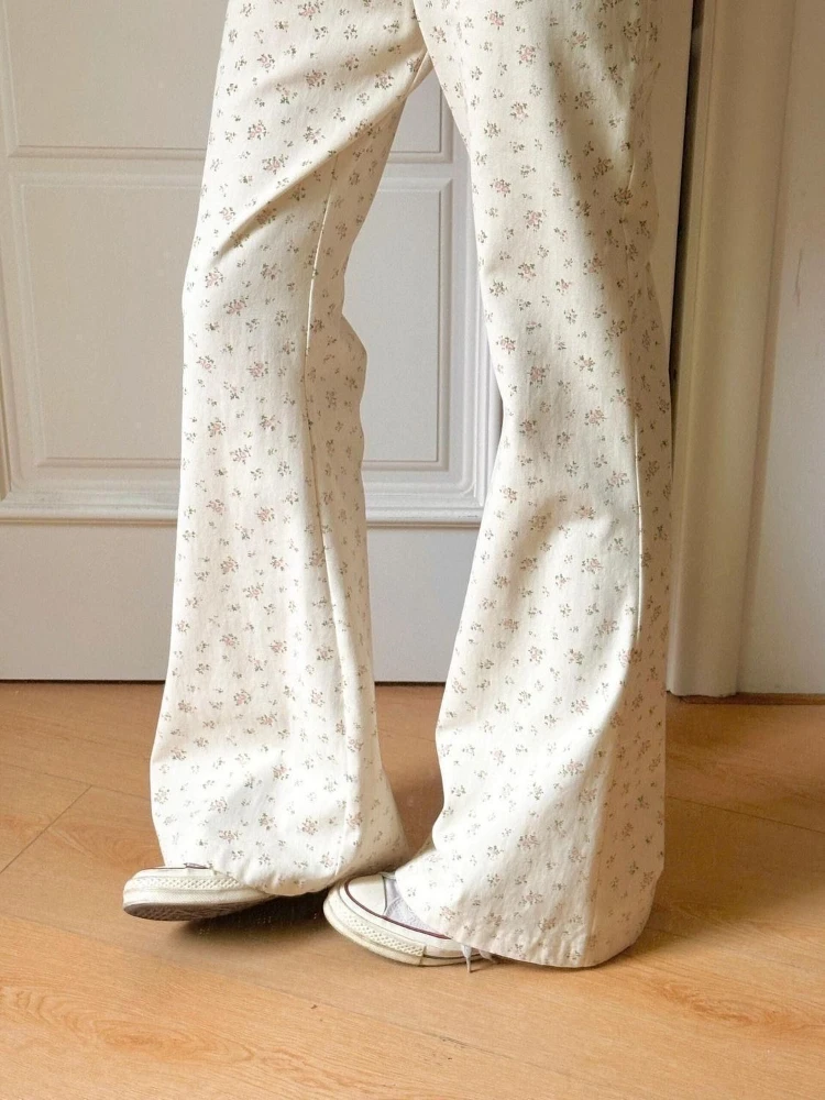 Dolce coreano allentato a vita alta gamba larga Slim Jean estate 2025 nuovo vintage gamba dritta casual versatile pantaloni a campana streetwear