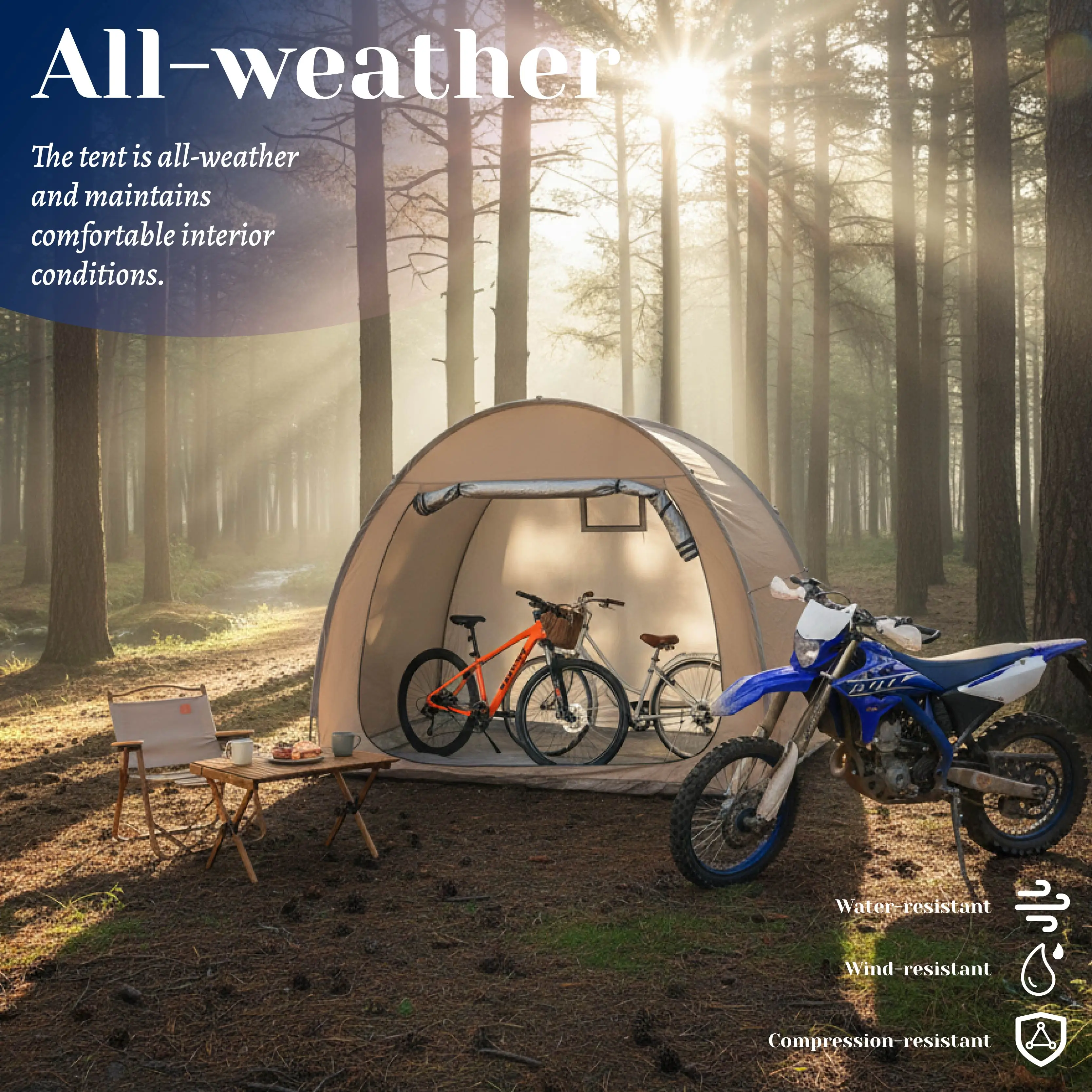 

Portable Thickened Oxford Cloth Bike Shelter Private Travel Tent for Outdoor Hiking Cycling Camping And Travel