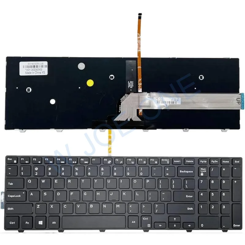Teclado retroiluminado compatível com Dell inspiron 15 3000 5000 3541 3542 3543 3551 5542 5545 5547 5755 5551 5558 5559, inspiron