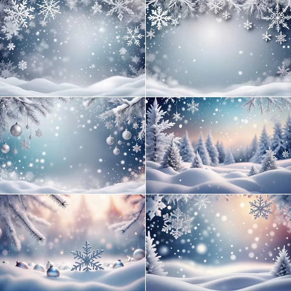 

MOON.QG Christmas New Year Background Photography Snow Winter Photocall Backdrop Children Studio Photocall Accessories