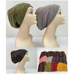 Wholesale Order 6/12 Pieces Fashion Muslim Female Turban Hat Velvet Hot Rhinestone Solid Indian Beanie Hair Bonnet Cap For Women