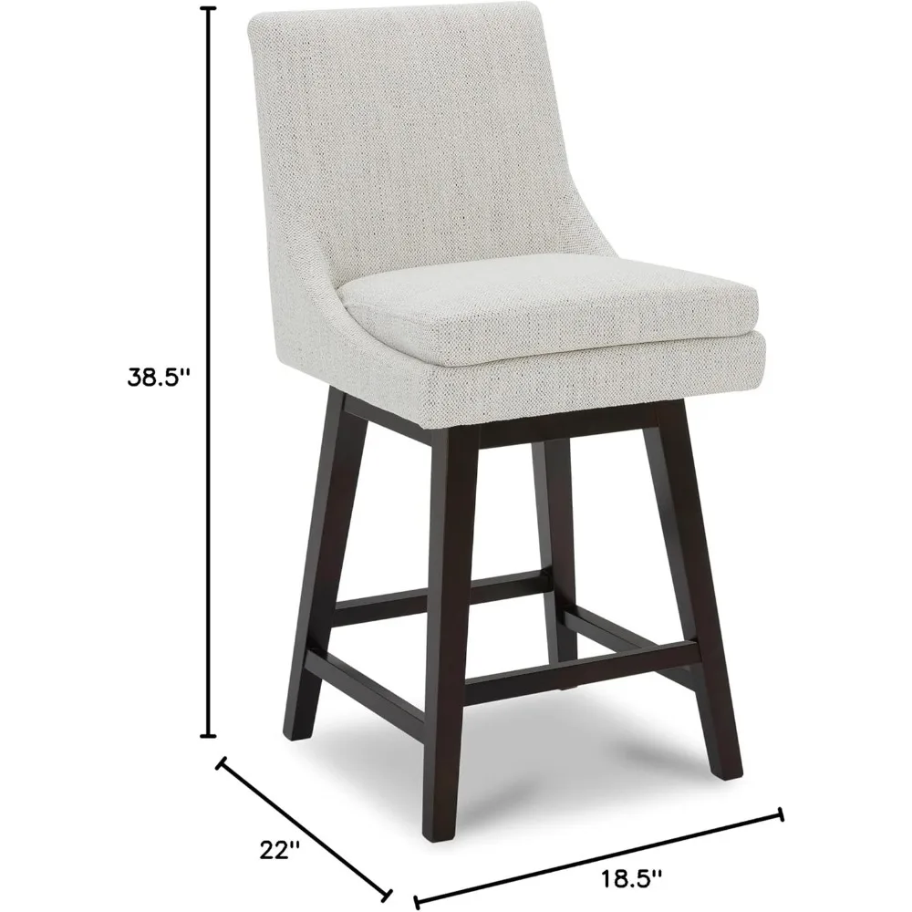 BFSC-zertifizierte gepolsterte Stoff-Thekenstühle von Morden mit Rückenlehne, 26,8" H Sitzhöhe, Barhocker