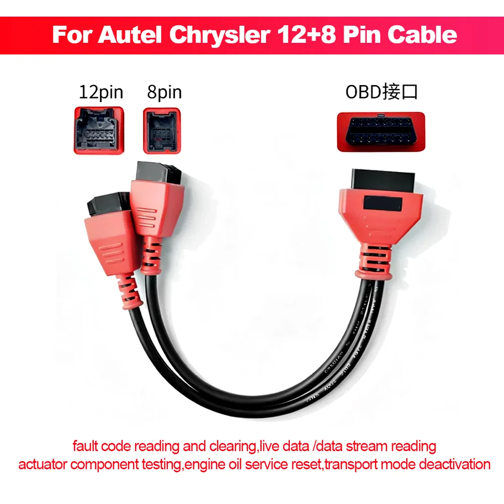 For Autel General 12+8 wire Car Diagnostic Line Maintenance Reset Guide OBD Interface Cable for Je-ep/Chr-ysler/Fi-at Auto Parts