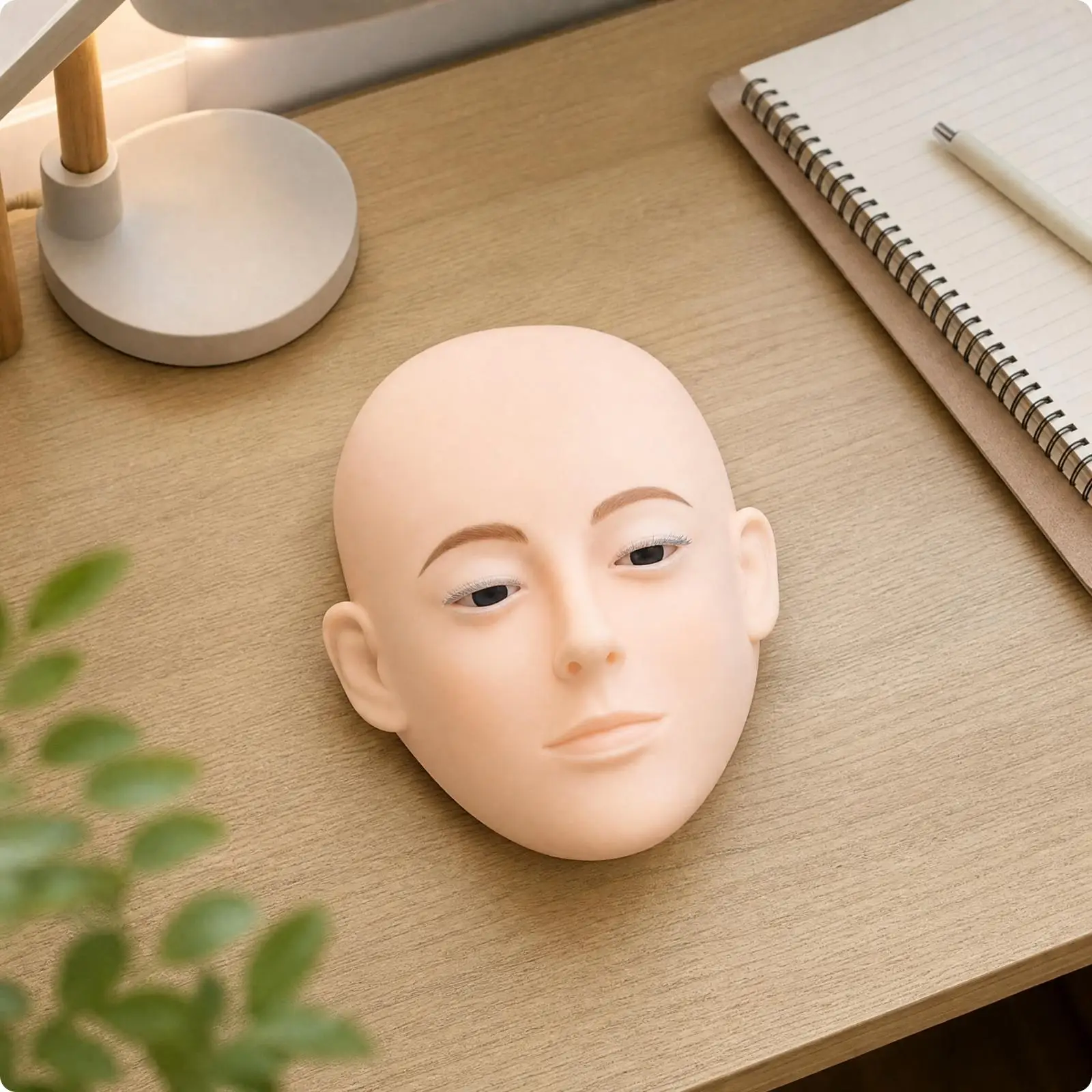 Eyelash Extension Practice Model Head Mannequin for Lash Tech Skill Building with Realistic Facial Contours