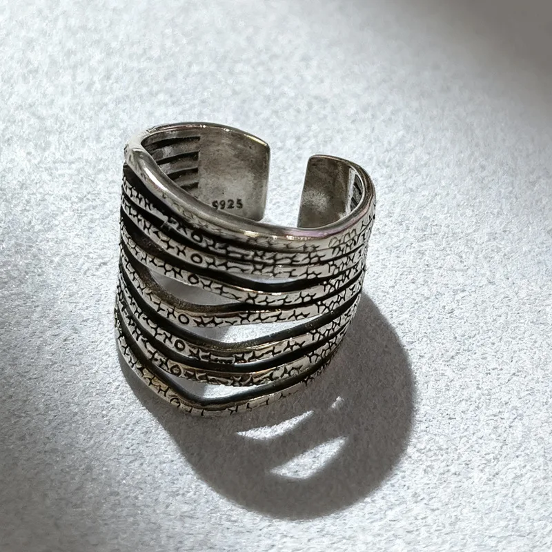 Sam Panda Ringe aus 925er-Sterlingsilber für Damen und Herren, edler Schmuck, verstellbarer Ring in offener Flügelform, für Party, Geburtstag, Geschenk
