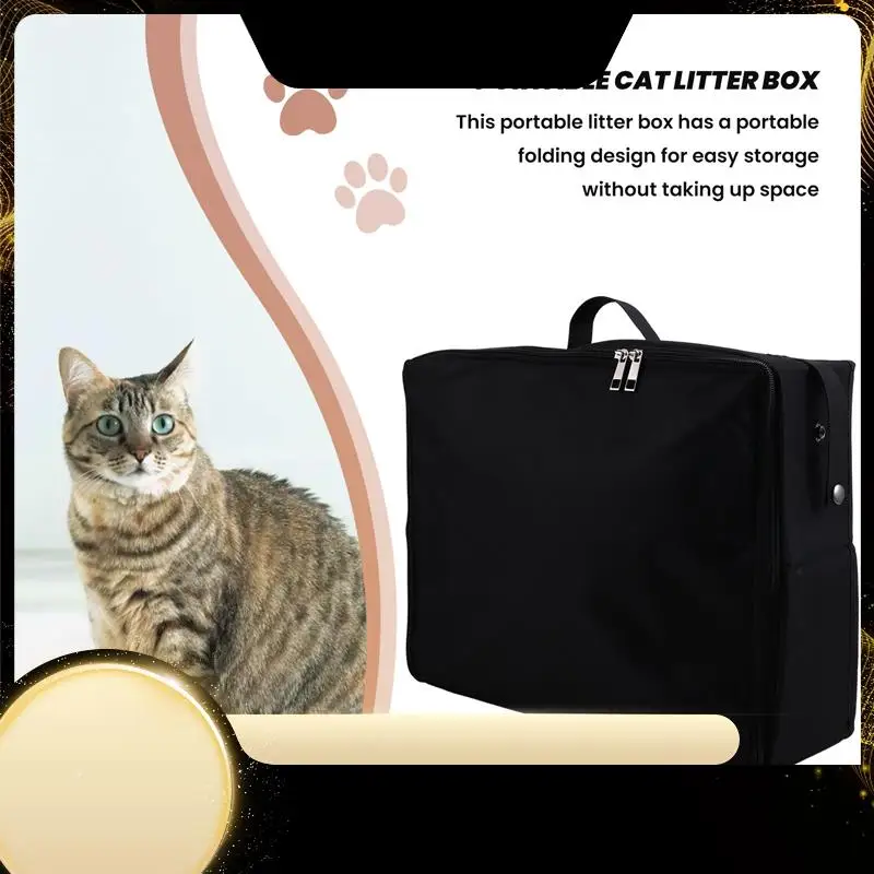 

X40A_XA-Waterproof Portable Cat Toilet Travel Cat Litter Box Portable Cat Litter Box Foldable Cat Seat Litter