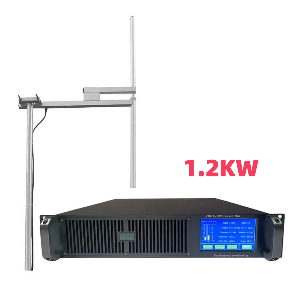 

Digital Warranty 6 years Touch Screen 1200W FM Transmitter + 1-Bay Antenna 2 Equipments