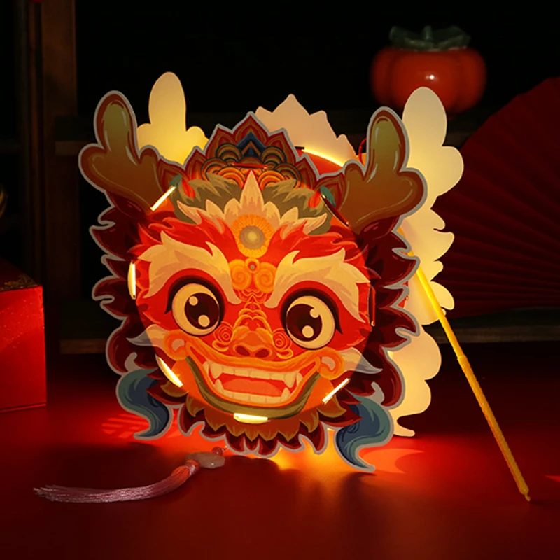 Diy Chinese Dragon Handgemaakte Diy Lantern Kit Oude Stijl Lantaarns Dragon Diy Kit Voor Kinderen Mid-Autumn Lente Festival